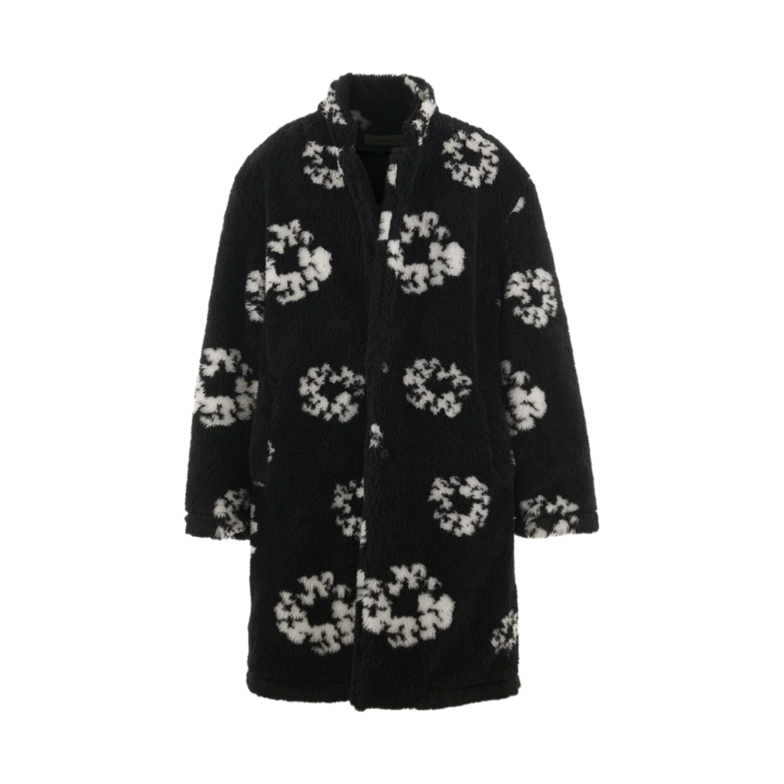 YS1-0000-C51 Saint Mxxxxxx x Denim Tears Cotton Wreath Fur Coat Black - 24AW