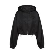 (W) Prada Re-Nylon Hooded Jacket Black