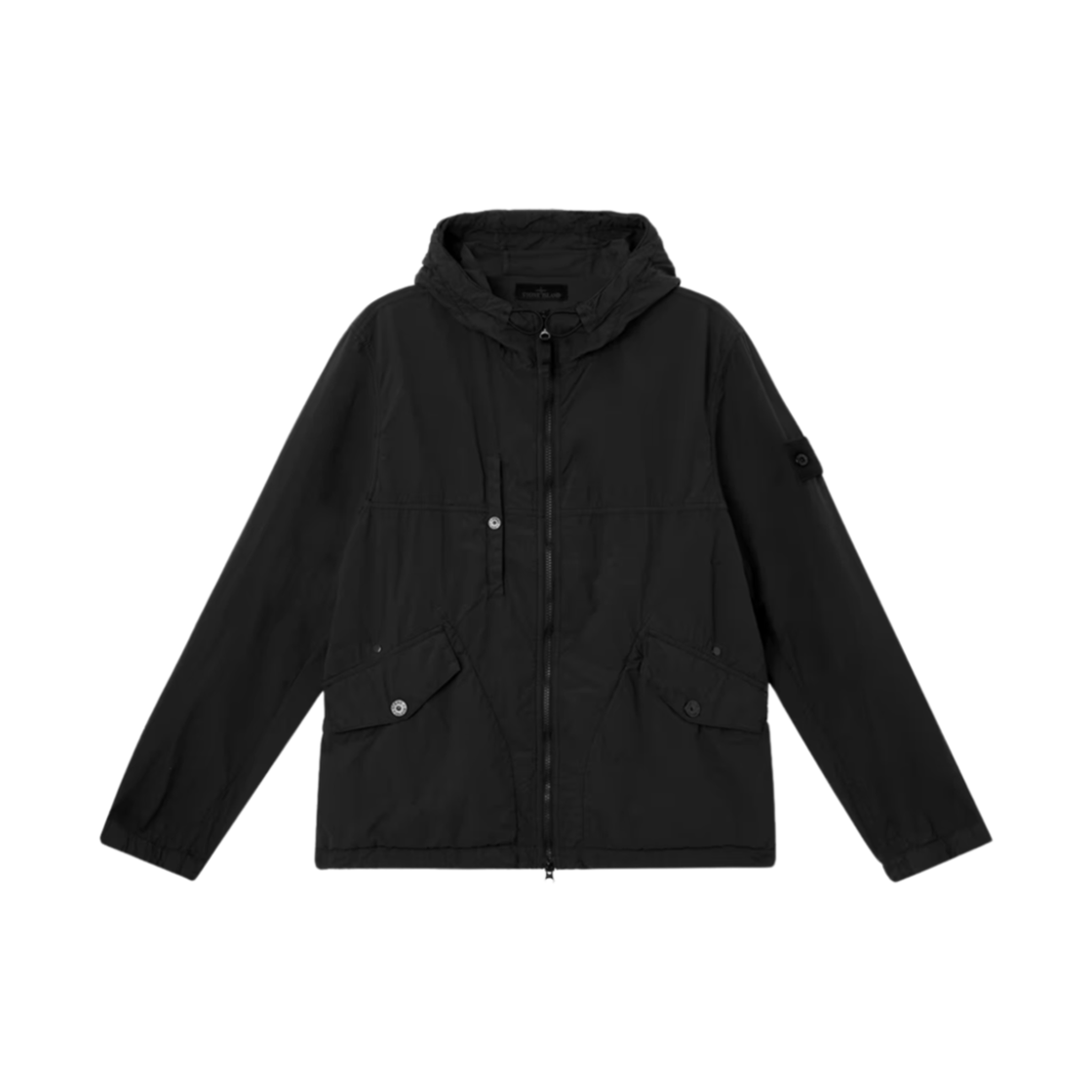 K1S1541000-32S00F6-V0029 Stone Island 4100032 Nylon Smerigliato Stone Island Ghost Hooded Jacket with Soft Feel and Anti-Drop Black - 25SS