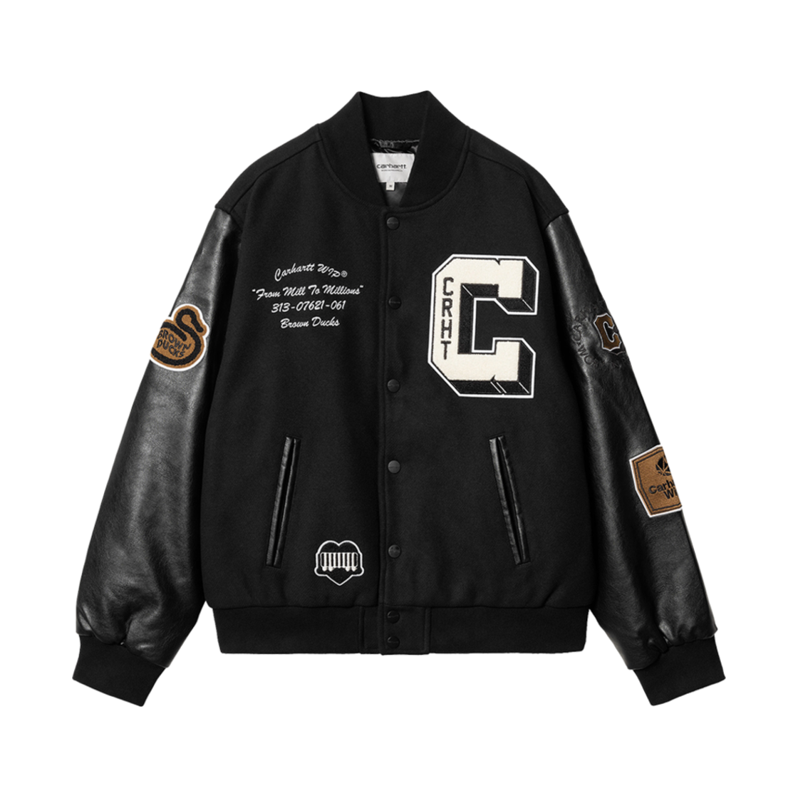 칼하트 WIP 브라운 덕스 봄버 블랙(Carhartt WIP Brown Ducks Bomber Black) - 1