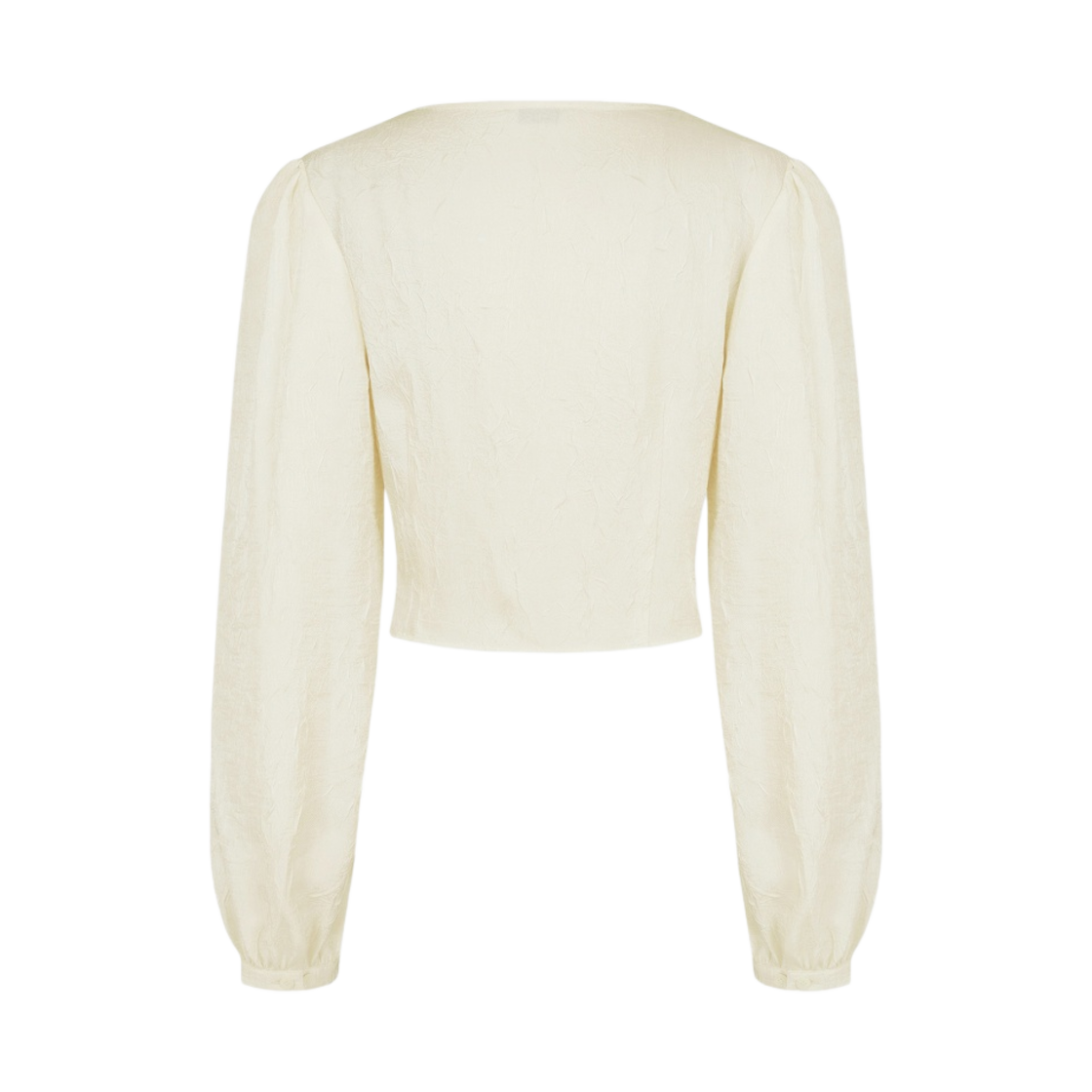 (W) 아비에무아 크링클 새틴 타이 블라우스 크림((W) Aviemuah Crinkle Satin Tie Blouse Cream) - 2
