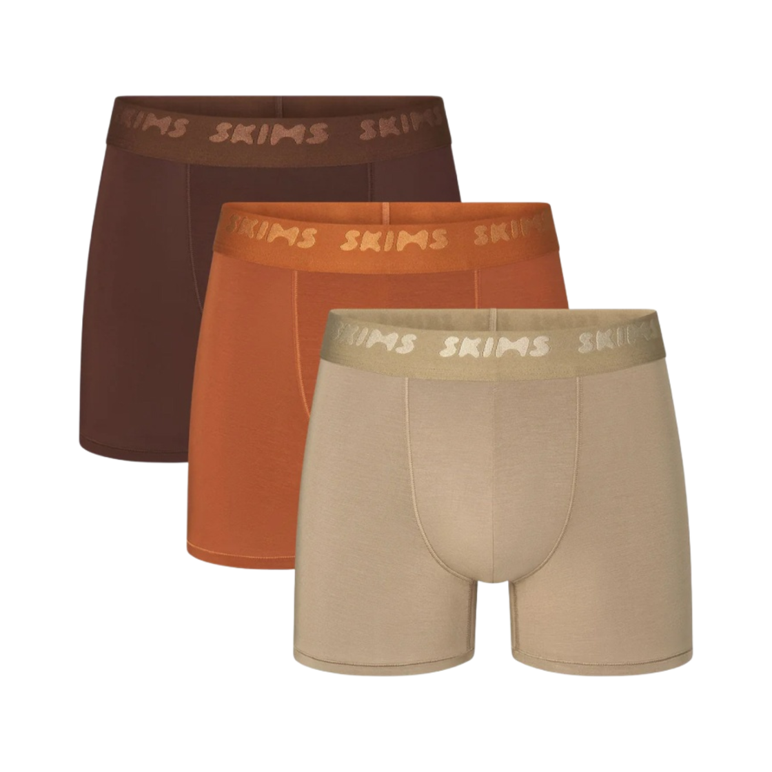 스킴스 스트레치 3 박서 브리프 3팩 브론즈 멀티(Skims Stretch 3 Boxer Brief 3-Pack Bronze Multi)