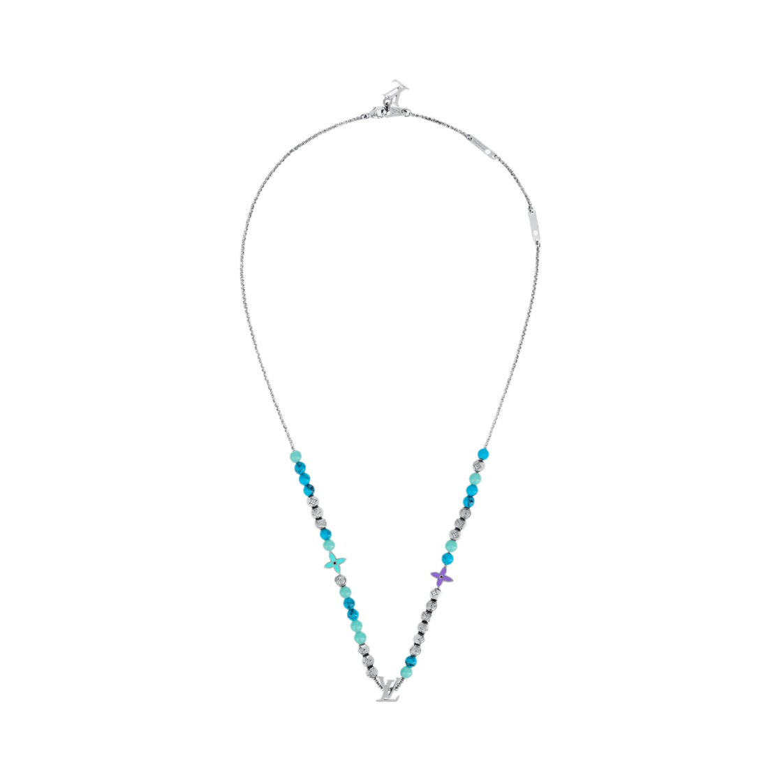 루이비통 비즈 네클리스 실버 블루(Louis Vuitton Beads Necklace Silver Blue) - 1