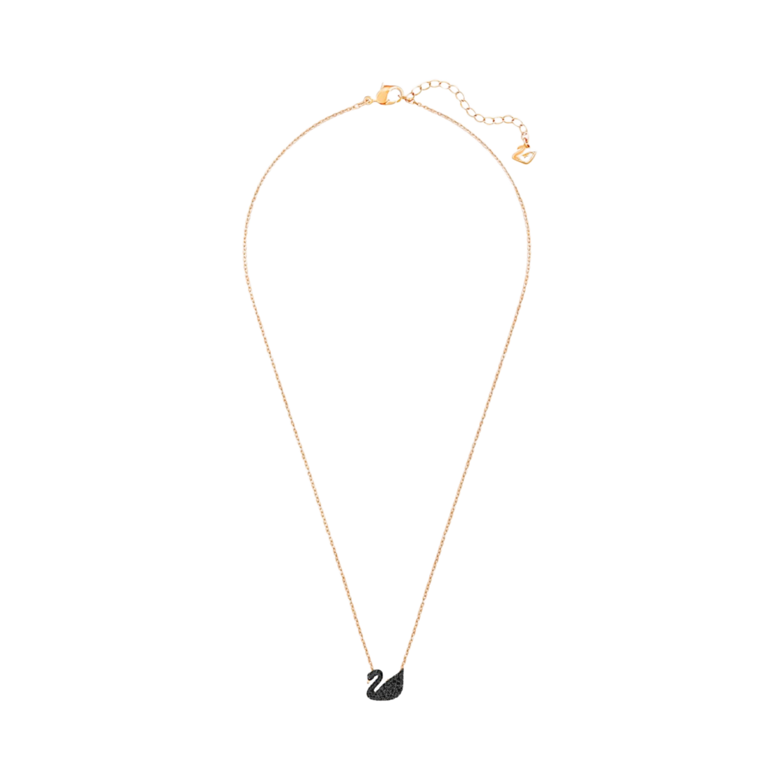 (W) 스와로브스키 아이코닉 스완 펜던트 스몰 블랙 로즈 골드 플래팅((W) Swarovski Iconic Swan Pendant Small Black Rose Gold Plated)