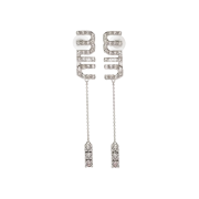 (W) Miu Miu Pendant Earrings with Crystals Steel Crystal