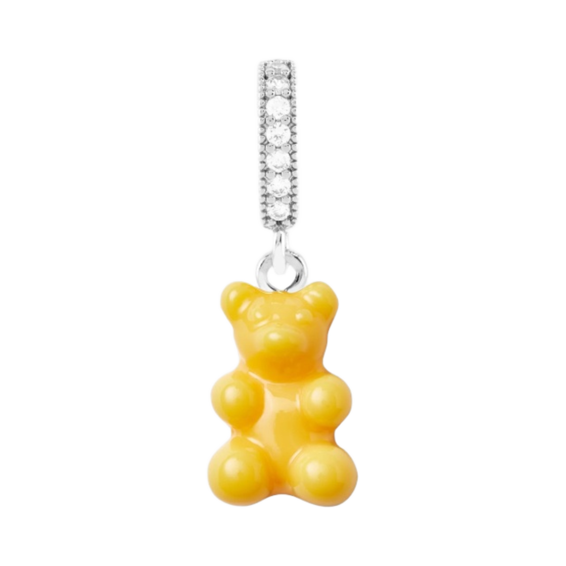 크리스탈 헤이즈 노스텔지아 베어 파베 커넥터 실버 NYC 택시 옐로우(Crystal Haze Nostalgia Bear with Pave Connector Silver NYC Taxi Yellow) - 2