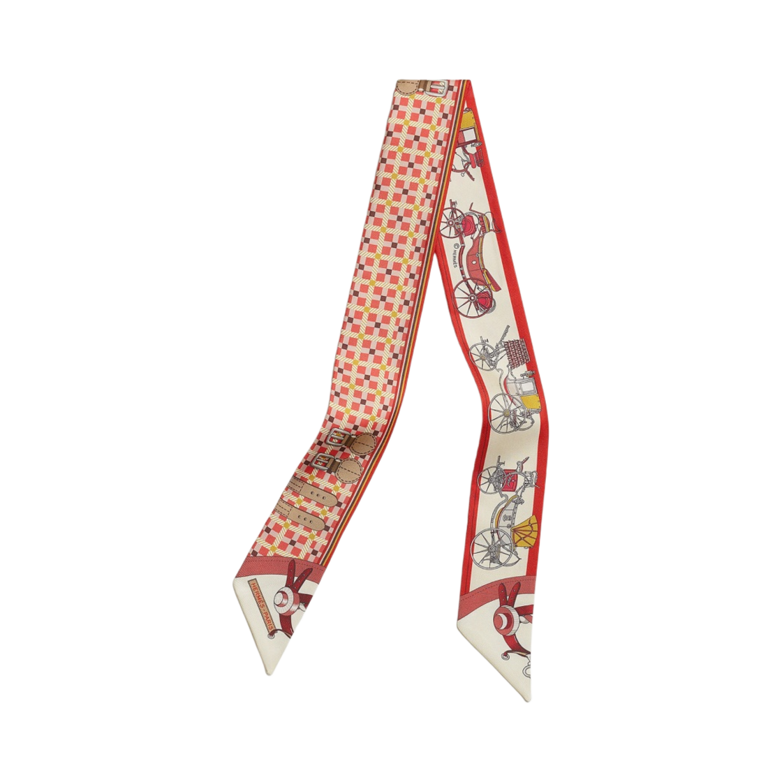 H064108S01 (W) Hermes Les Voitures Nouvelles Twilly Grenadine Vanille Beige