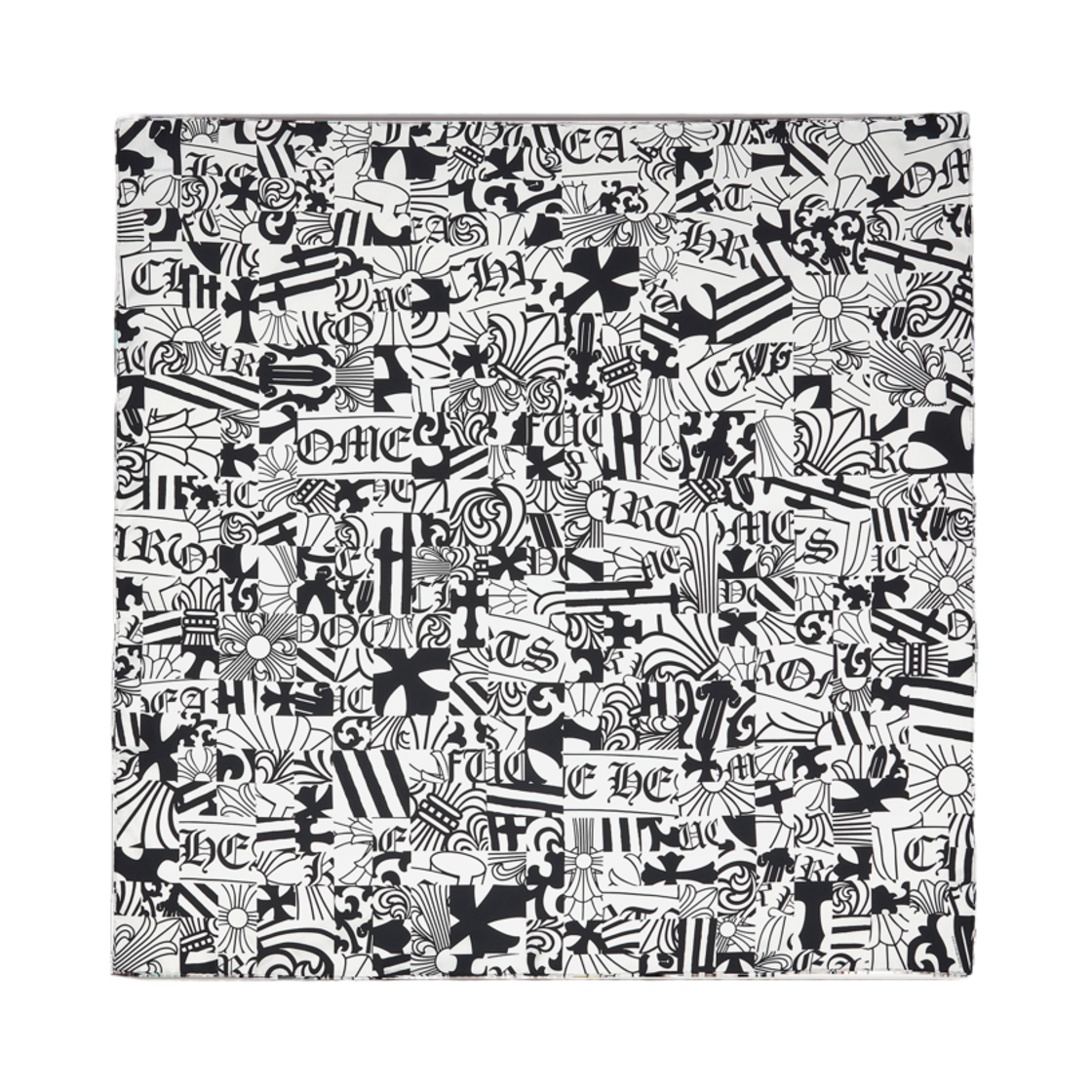 크롬하츠 CH 트윌 스카프 블랙 화이트(Chrome Hearts CH Twill Scarf Black White)