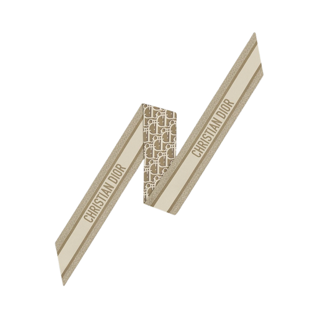 (W) 디올 오블리크 미차 스카프 실크 트윌 베이지((W) Dior Oblique Mitzah Scarf Silk Twill Beige) - 2