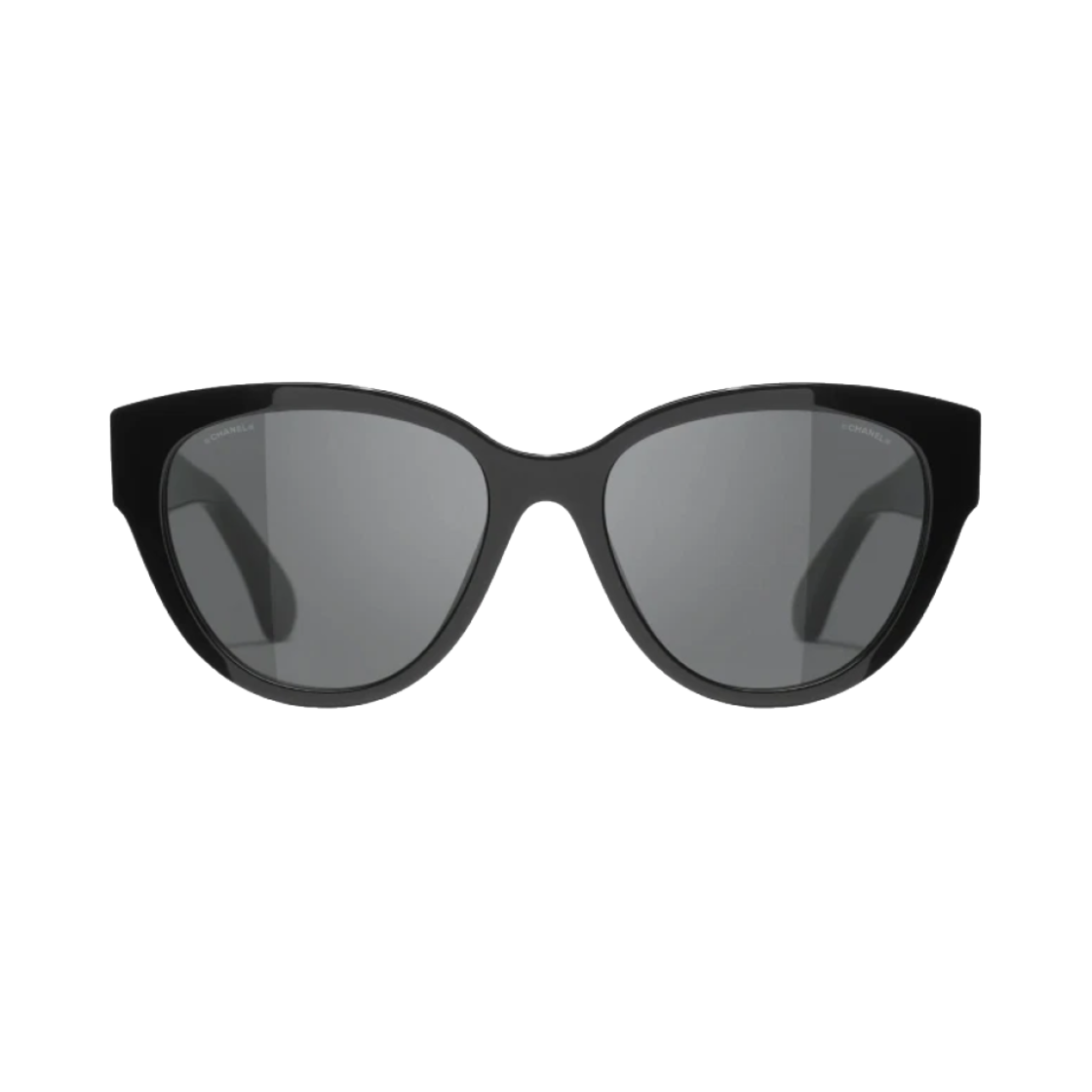 샤넬 버터플라이 선글라스 아세테이트 & 블랙 프레임 그레이 렌즈 아시안 핏(Chanel Butterfly Sunglasses Acetate & Black Frame Grey Lenses Asian Fit)