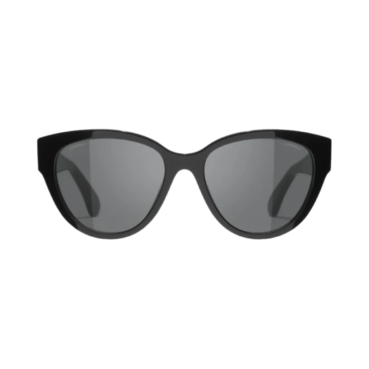 Chanel Butterfly Sunglasses Acetate & Black Frame Grey Lenses Asian Fit
