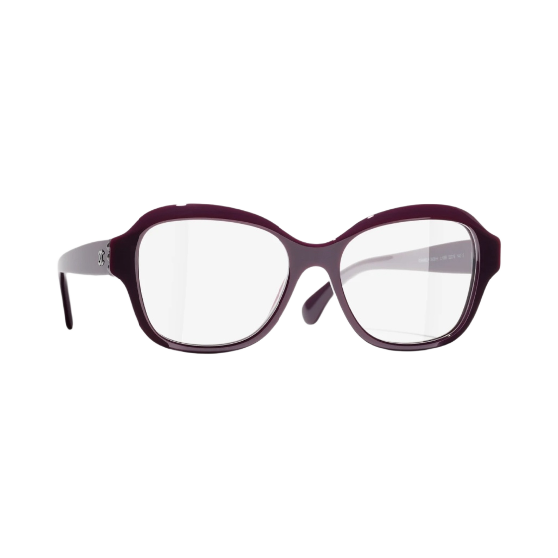 샤넬 스퀘어 프레임 아세테이트 글래스 펄 & 버건디(Chanel Square Eyeglasses Acetate Glass Pearls & Burgundy) - 2