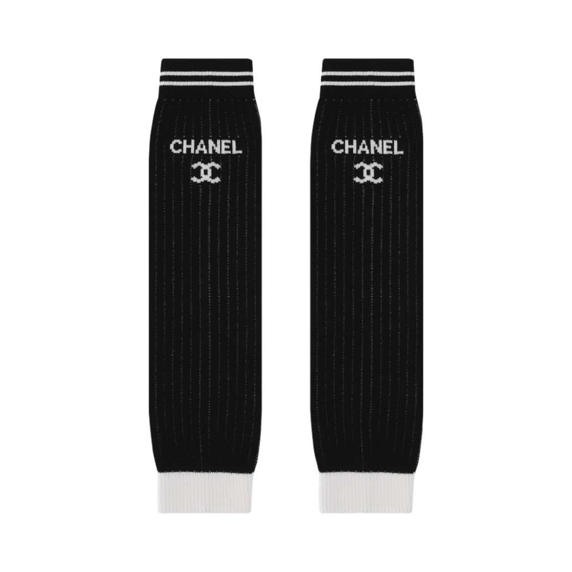 (W) 샤넬 게이터 믹스드 파이버 & 블랙 화이트((W) Chanel Gaiters Mixed Fibers & Black White)
