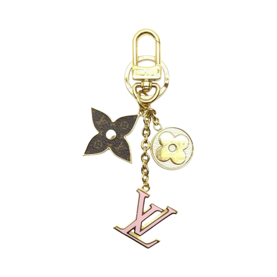 루이비통 스프링 스트리트 백 참 & 키 홀더 핑크 모노그램 골드