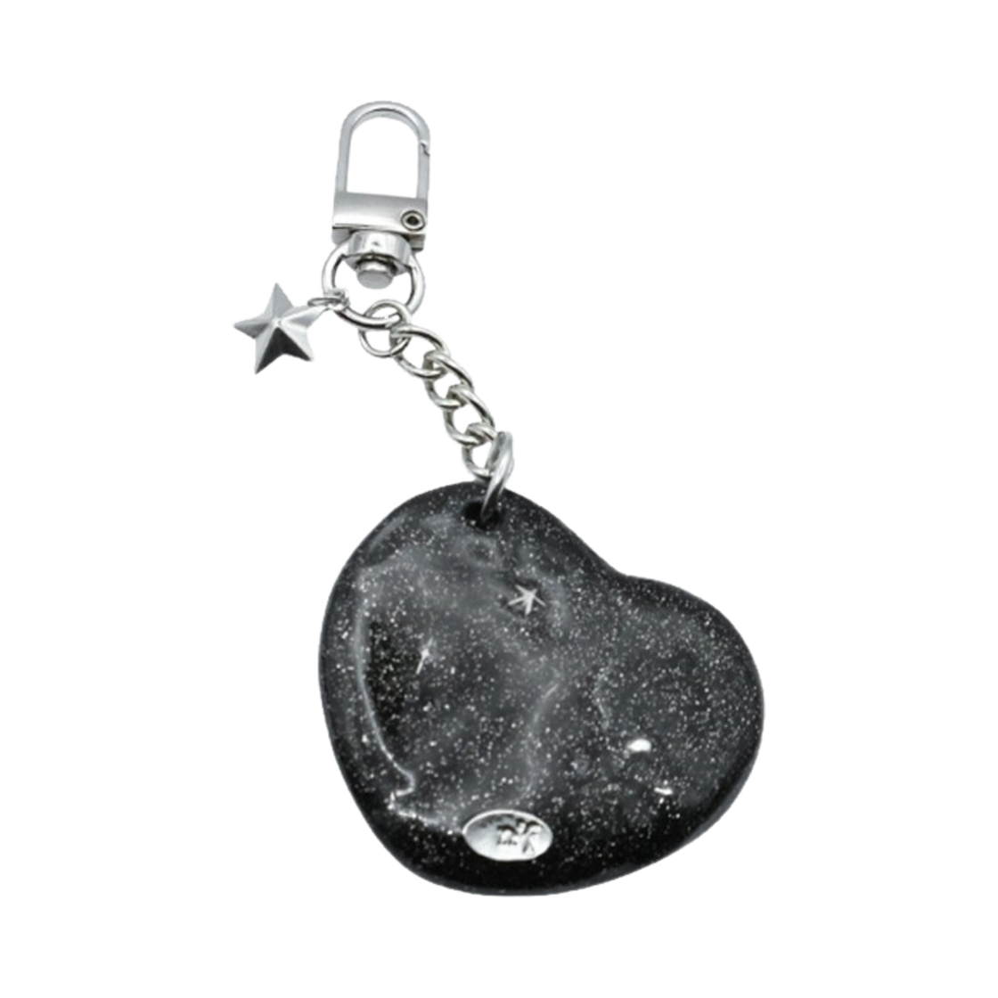 엔프프 하트 스타 미러 키링 블랙