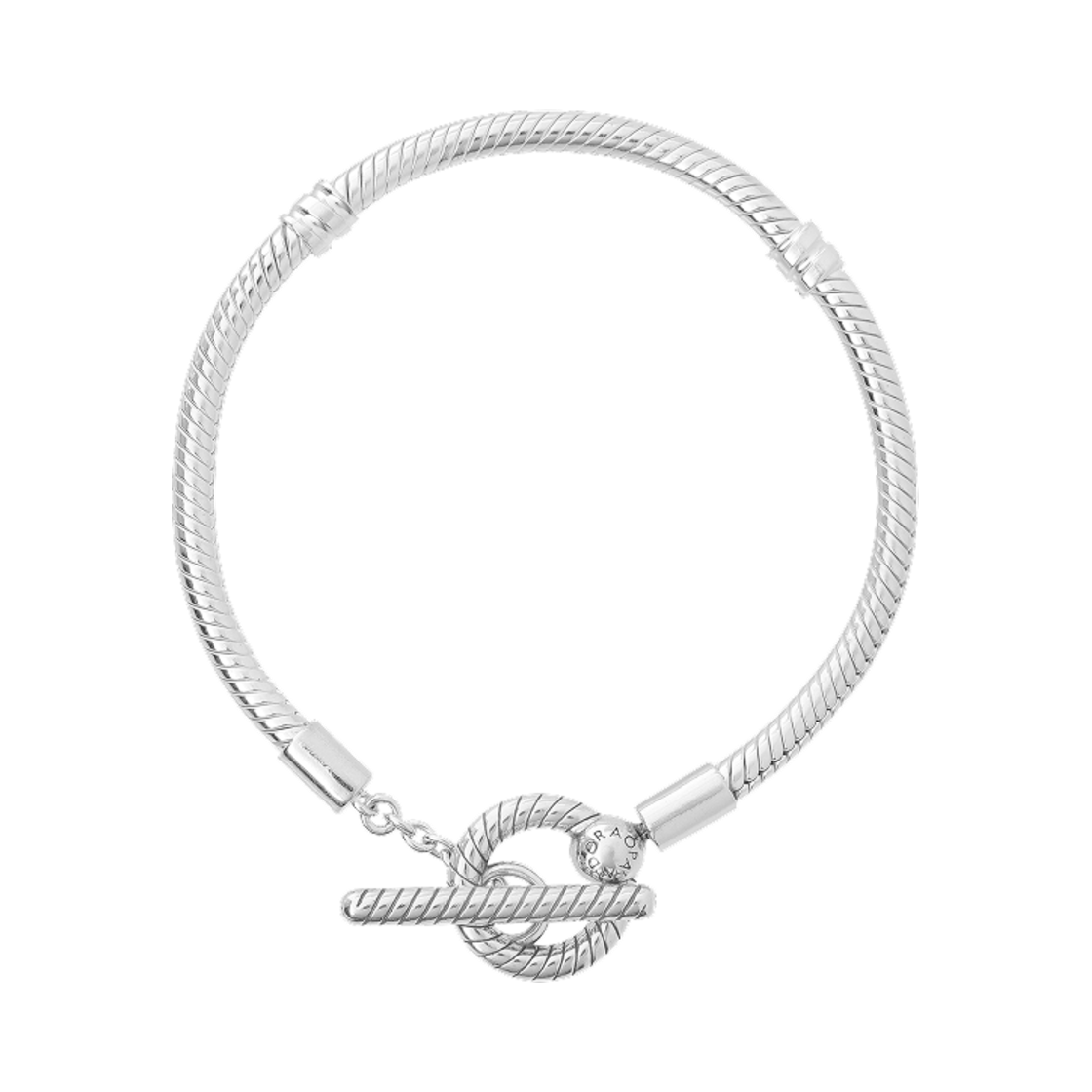 (W) 판도라 모먼트 T-바 스네이크 체인 브레이슬릿 스털링 실버((W) Pandora Moments T-Bar Snake Chain Bracelet Sterling Silver)