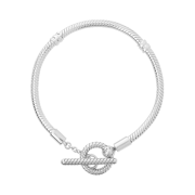(W) Pandora Moments T-Bar Snake Chain Bracelet Sterling Silver