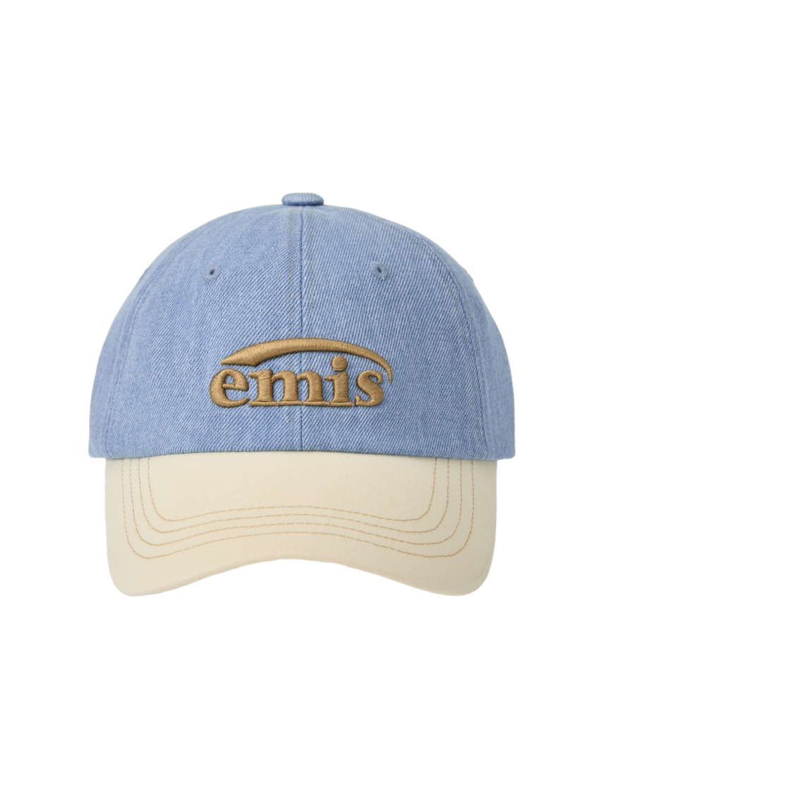 이미스 워시드 데님 볼캡 라이트 블루 데님 크림(Emis Washed Denim Ball Cap Light Blue Denim Cream)