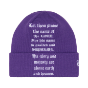 Supreme New Era Psalm Beanie Purple - 23FW