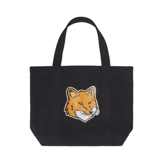 LW05101WW0050-P199 Maison Kitsune Fox Head Tote Bag Black