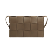 Bottega Veneta Small Lambskin Leather Cassette Taupe Grey