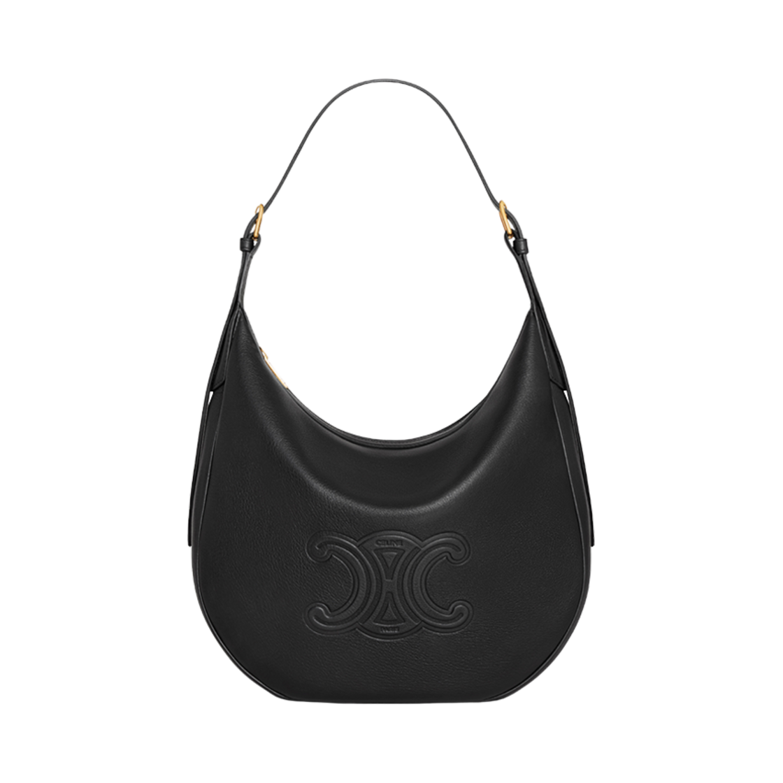 114713FLH-38NO Celine Heloise Cuir Triomphe Bag in Supple Calfskin Black