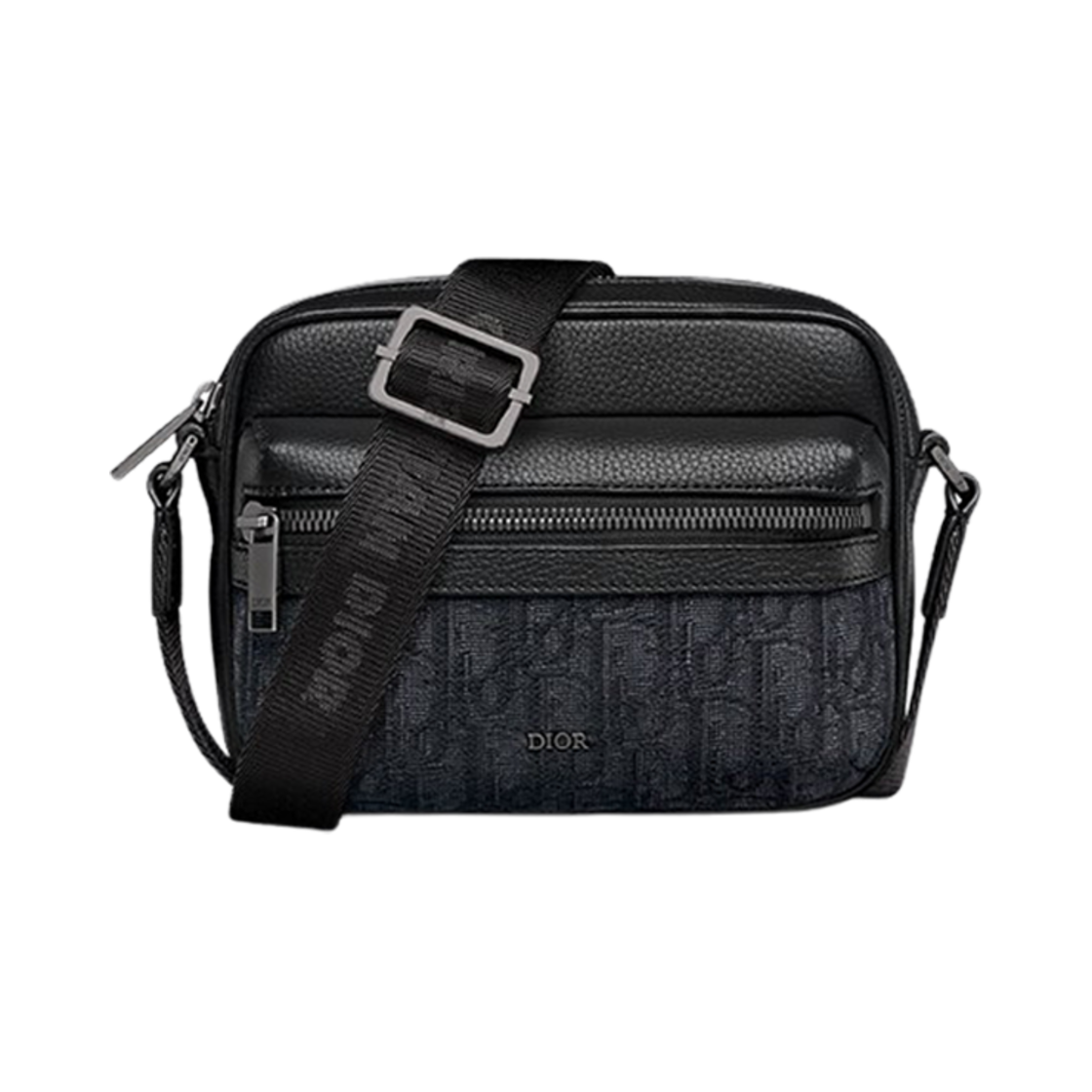 디올 미니 라이더 2.0 지퍼 메신저 백 블랙 디올 오블리크 자카드 앤 블랙 그레인드 카프스킨(Dior Mini Rider 2.0 Zipped Messenger Bag Black Dior Oblique Jacquard and Black Grained Calfskin) - 1