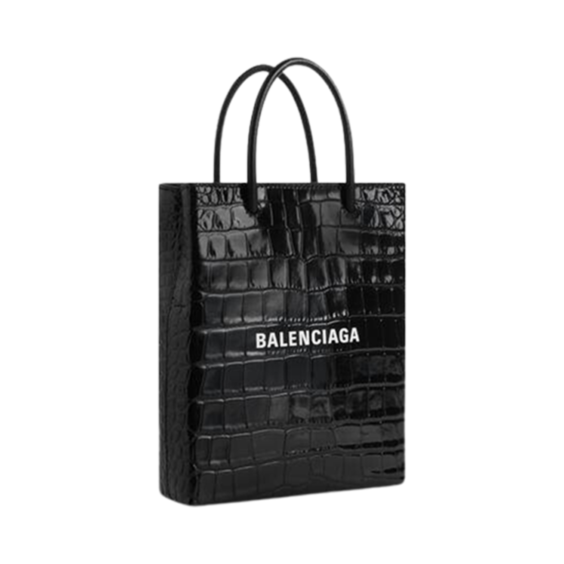 발렌시아가 라지 쇼핑 백 크로커다일 엠보스 블랙(Balenciaga Large Shopping Bag Crocodile Embossed Black) - 2