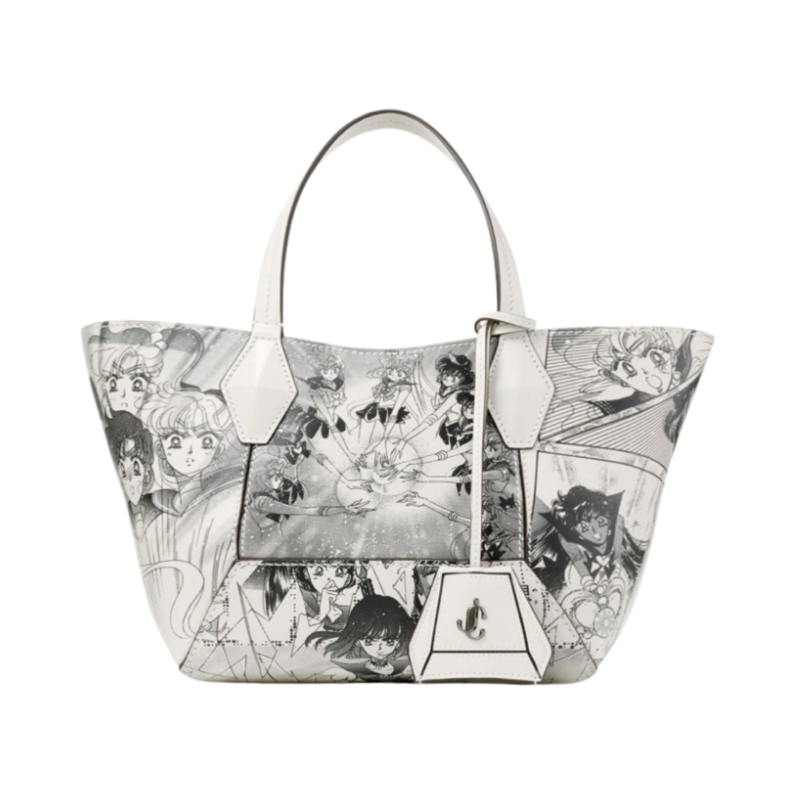 지미추 x 미소녀 전사 세일러문 세일러 가디언즈 다이아몬드 토트백 S 블랙 화이트 울트라 블랙(Jimmy Choo x Pretty Guardian Sailor Moon Sailor Guardians Diamond Tote S Black White Ultra Black)