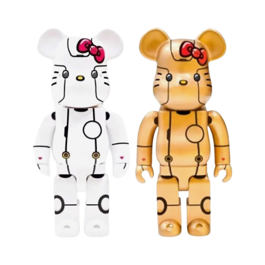 베어브릭 헬로키티 로봇 키티 화이트 골드 팩 100% Bearbrick