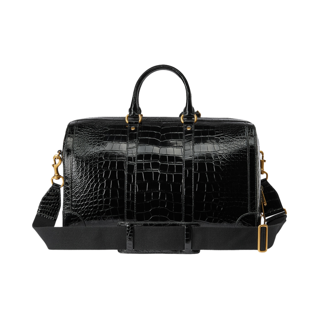 구찌 크로커다일 더플백 더블 G 블랙(Gucci Crocodile Duffle Bag with Double G Black) - 3