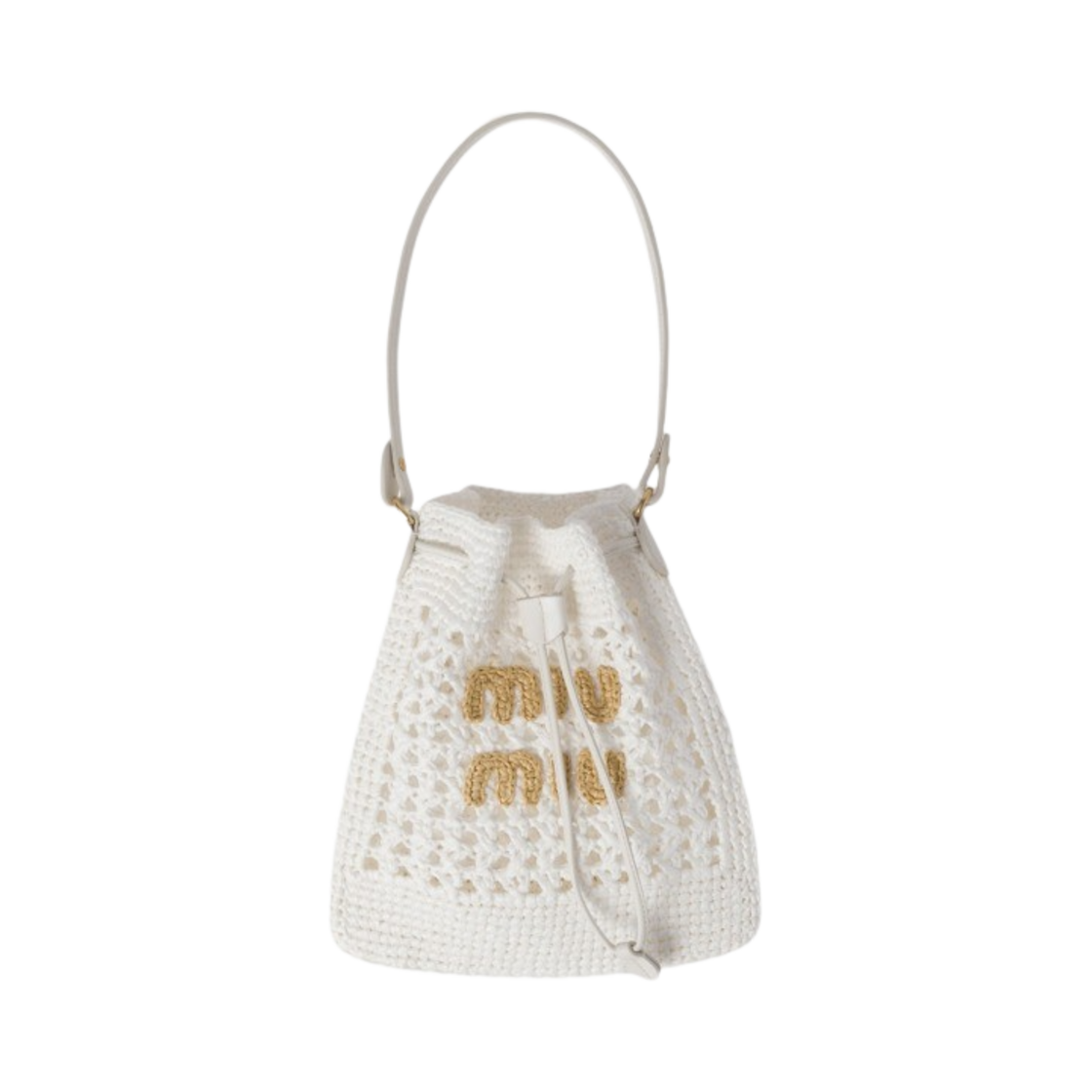 미우 미우 우븐 패브릭 미니백 화이트 베이지(Miu Miu Woven Fabric Mini Bag White Beige)