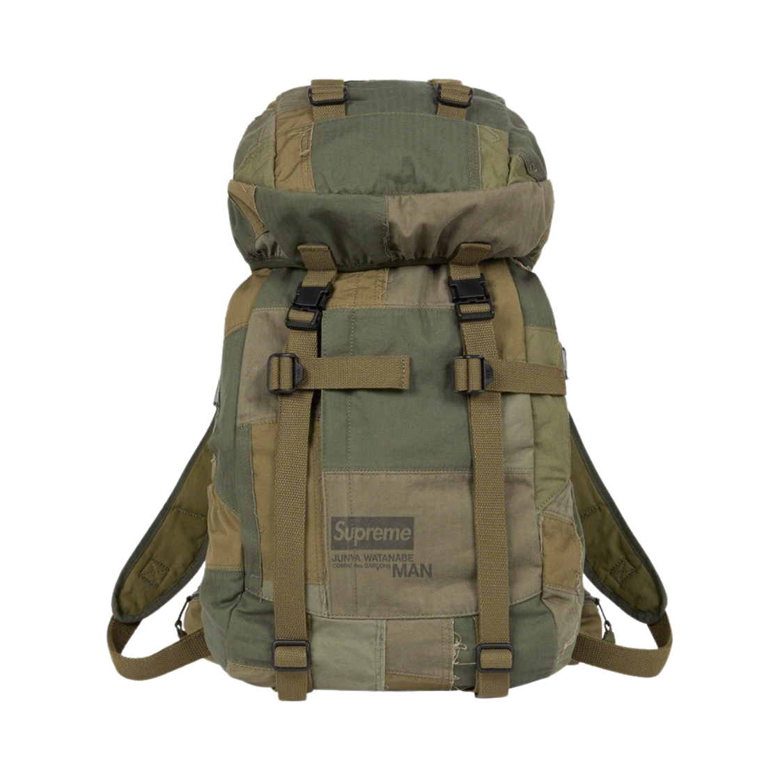 슈프림 x 꼼데가르송 준야 와타나베 맨 패치워크 백팩 올리브 - 21FW(Supreme x Comme des Garcons Junya Watanabe Man Patchwork Backpack Olive - 21FW)