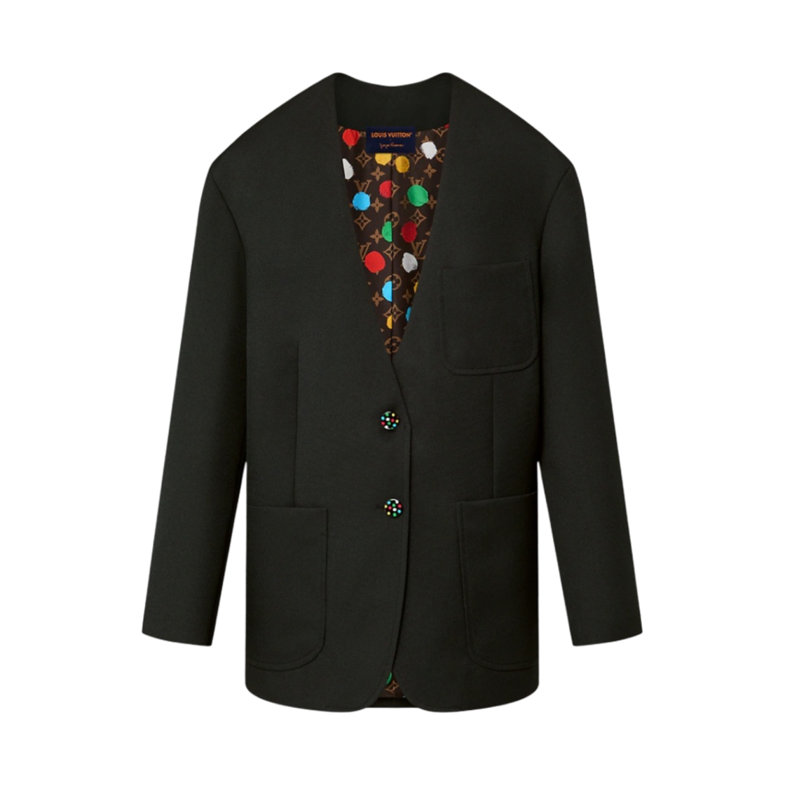 (W) 루이비통 x 야요이 쿠사마 테크니컬 개버딘 블레이저 블랙((W) Louis Vuitton x YK Technical Gabardine Blazer Black) - 1