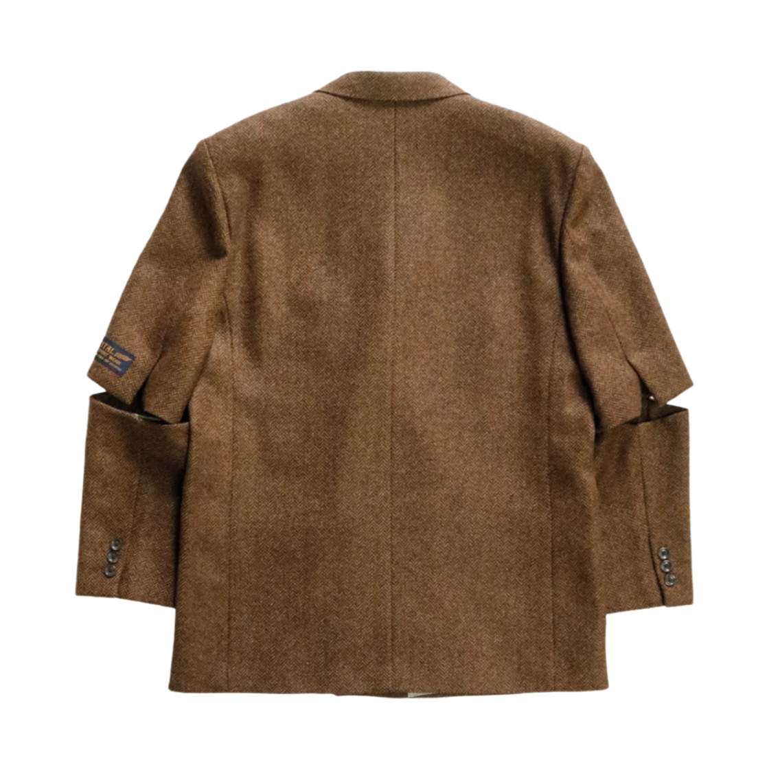 캐피탈 헤링본 트위드 컷아웃 엘보우 W-자켓 골드 카키(Kapital Herringbone Tweed Cutout Elbow W-Jacket Gold Khaki) - 2