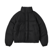 Siyazu SIOT4010 Woolen Duckdown cropped padded jacket Black