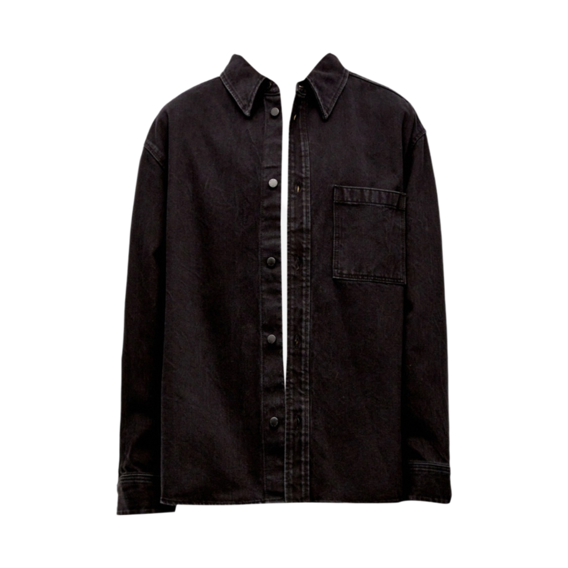 솔리드 옴므 백로고 데님 셔츠 자켓 블랙 - 23FW(Solid Homme Back Logo Denim Shirts Jacket Black - 23FW)