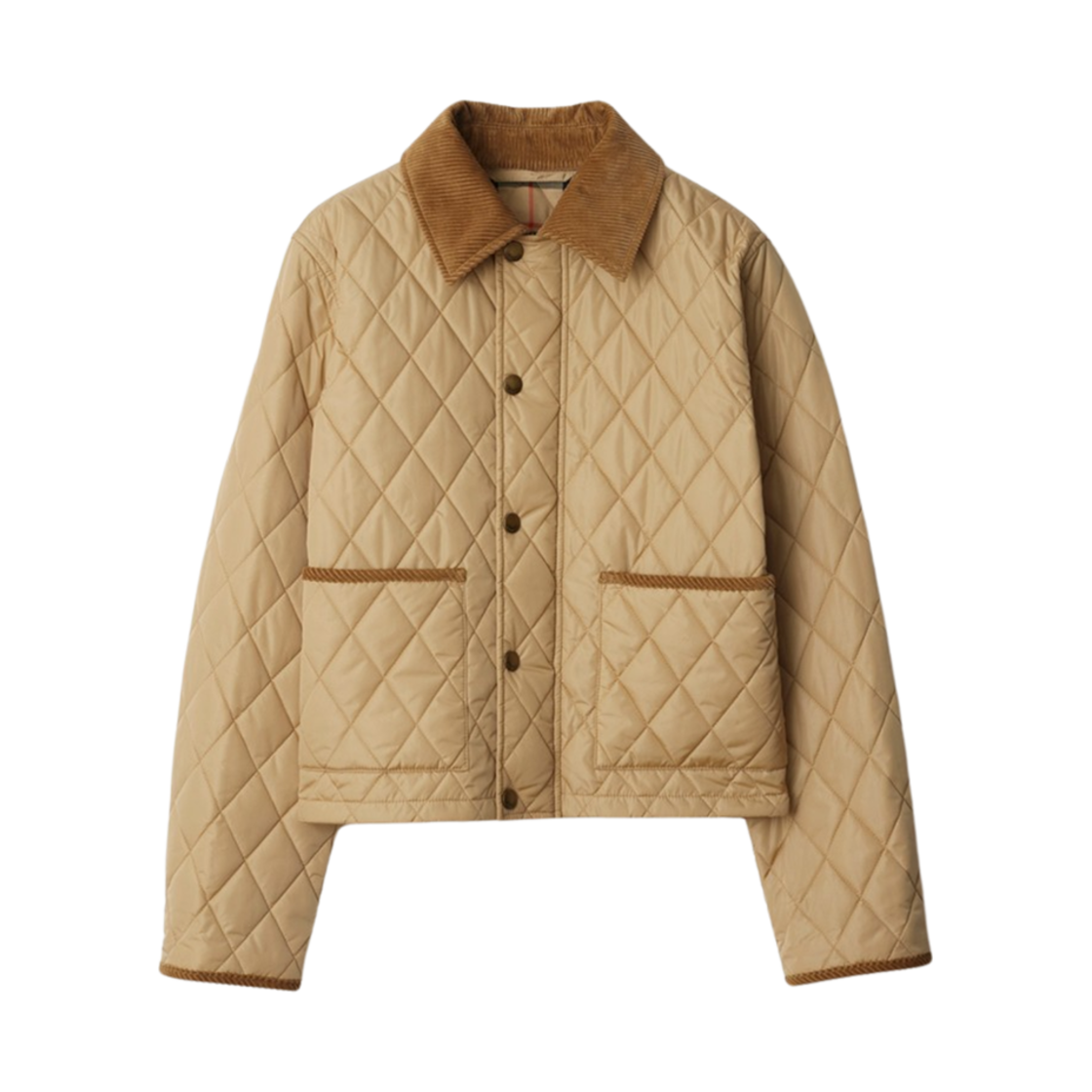 8105098 (W) Burberry Cropped Quilting Nylon Jacket Flax Sand