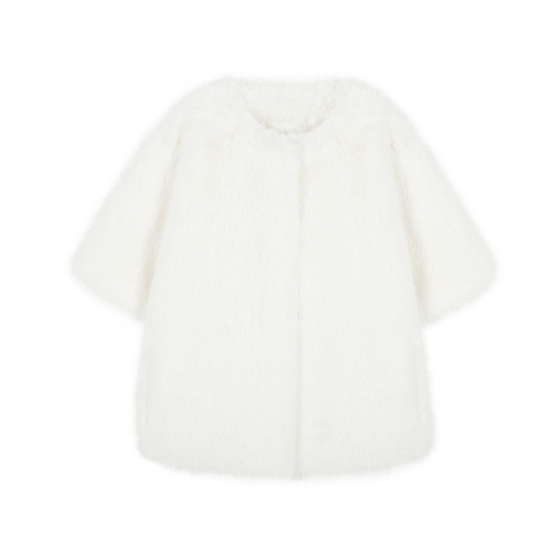 P0000BGV Haveless Kiko Faux Fur Jacket White