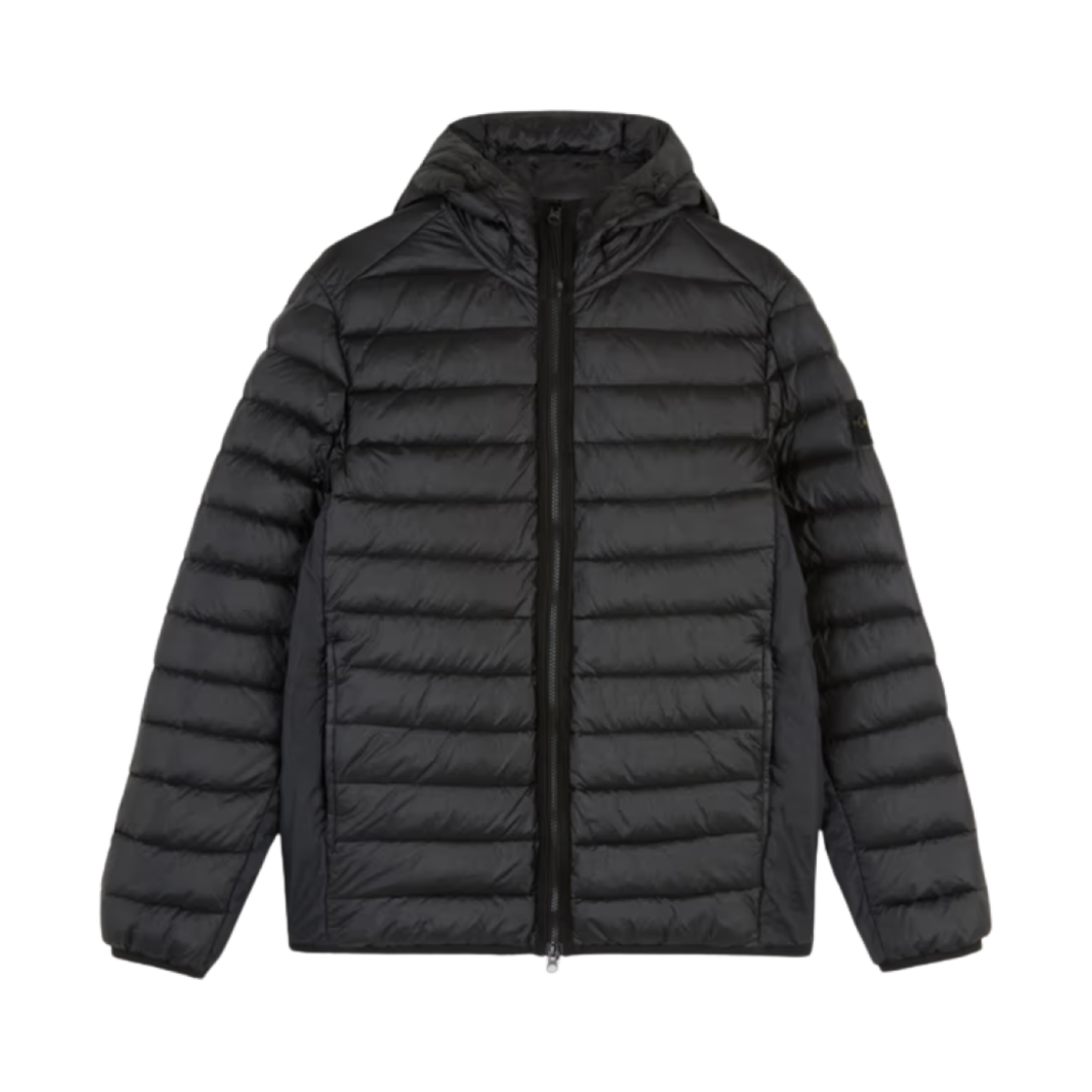 스톤 아일랜드 40324 룸 우븐 챔버스 리사이클드 나일론 다운-TC 라이트 후드 다운 자켓 블랙 - 24FW(Stone Island 40324 Loom Woven Chambers Recycled Nylon Down-TC Light Hooded Down Jacket Black - 24FW)