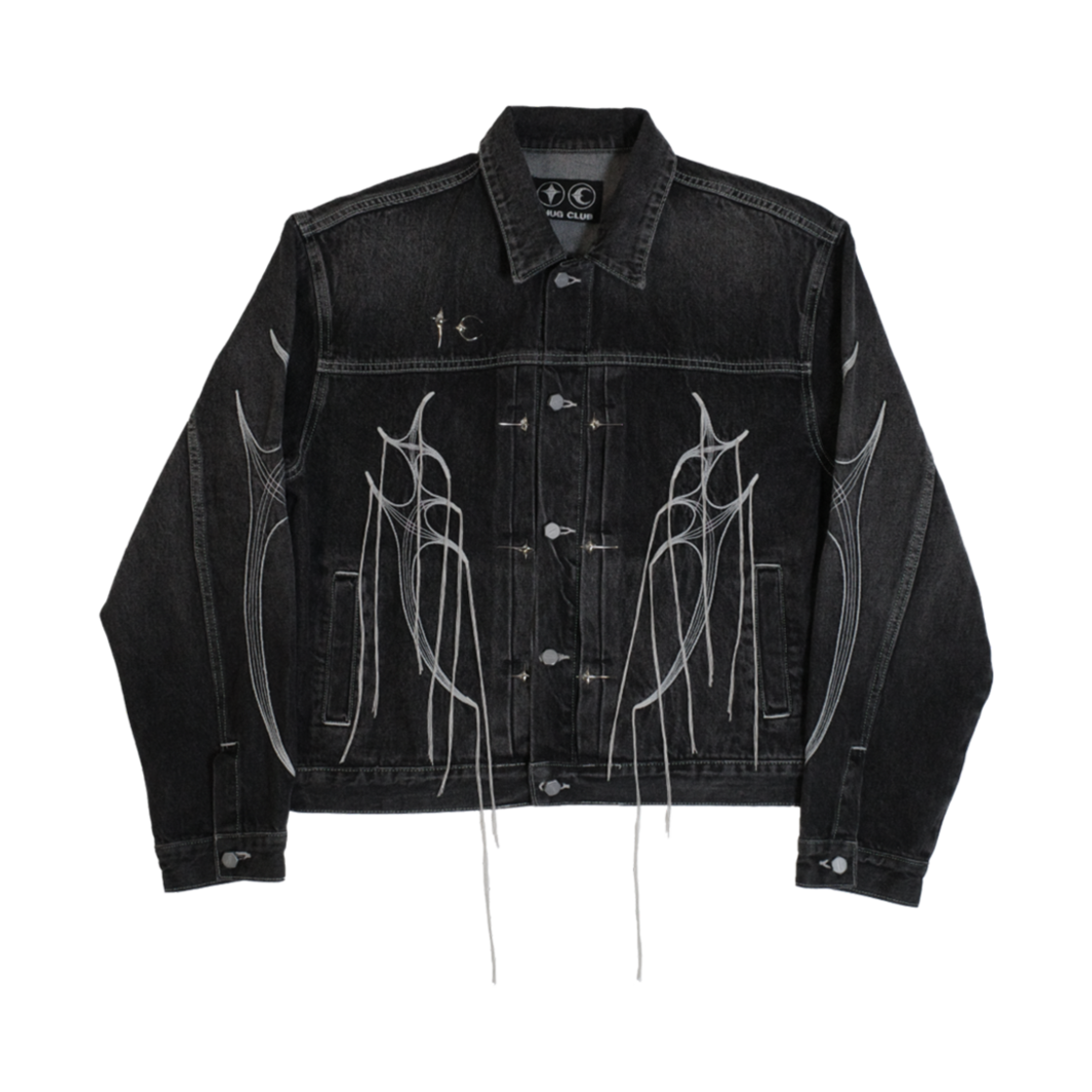 떠그 클럽 트라이벌 트리 데님 자켓 블랙(Thug Club Tribal Tree Denim Jacket Black) - 1