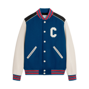 Celine Classic Teddy Jacket in Textured Wool Cobalt