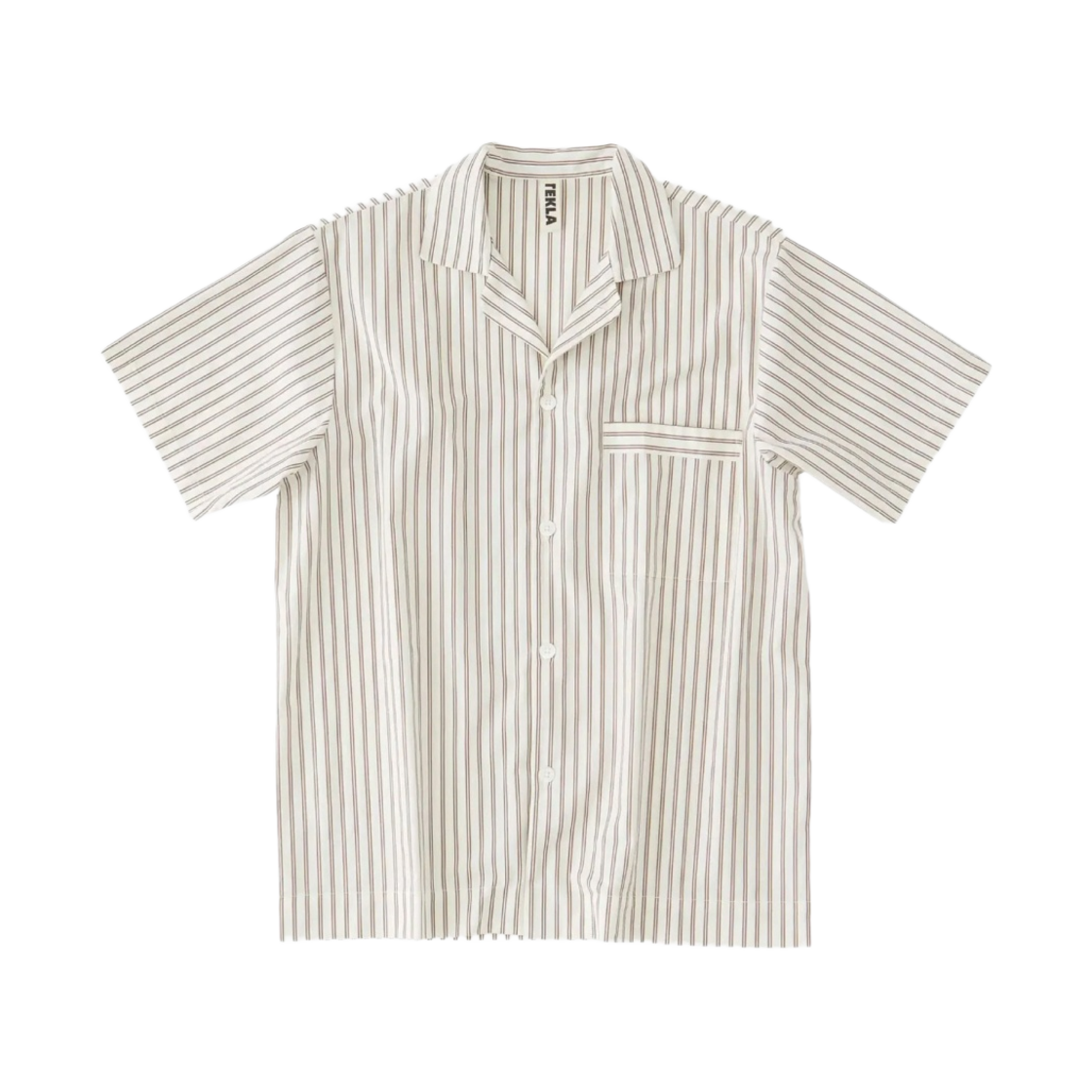 테클라 포플린 슬립웨어 숏슬리브 셔츠 호퍼 스트라이프(Tekla Poplin Sleepwear Short Sleeved Shirt Hopper Stripes)