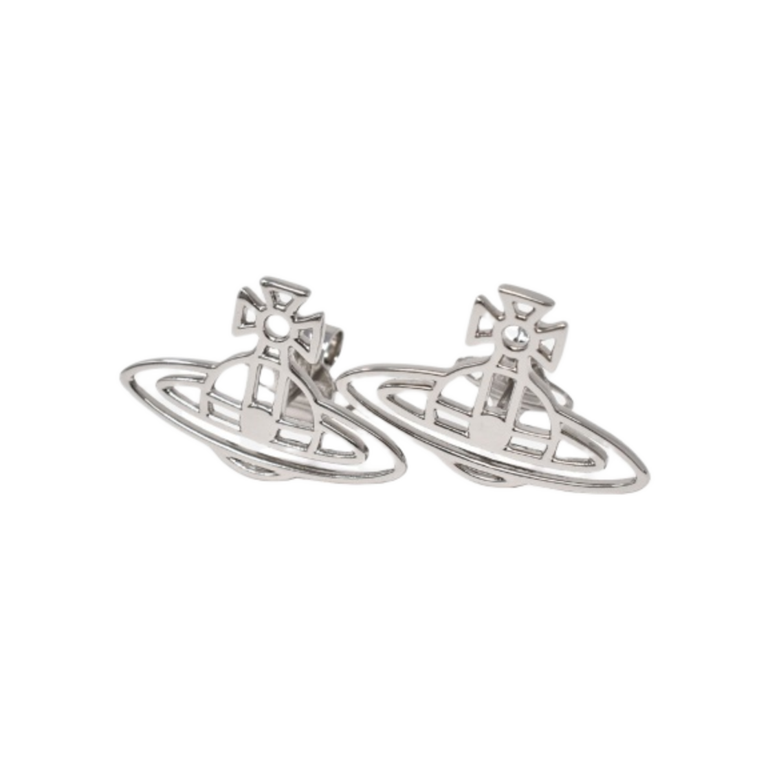 (W) 비비안 웨스트우드 씬 라인 플랫 이어링 실버((W) Vivienne Westwood Thin Lines Flat Earrings Silver) - 1