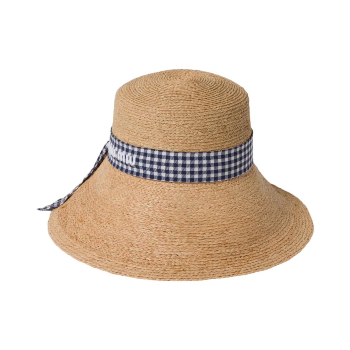 (W) 미우 미우 라피아 햇 베이지 블루((W) Miu Miu Raffia Hat Beige Blue) - 1