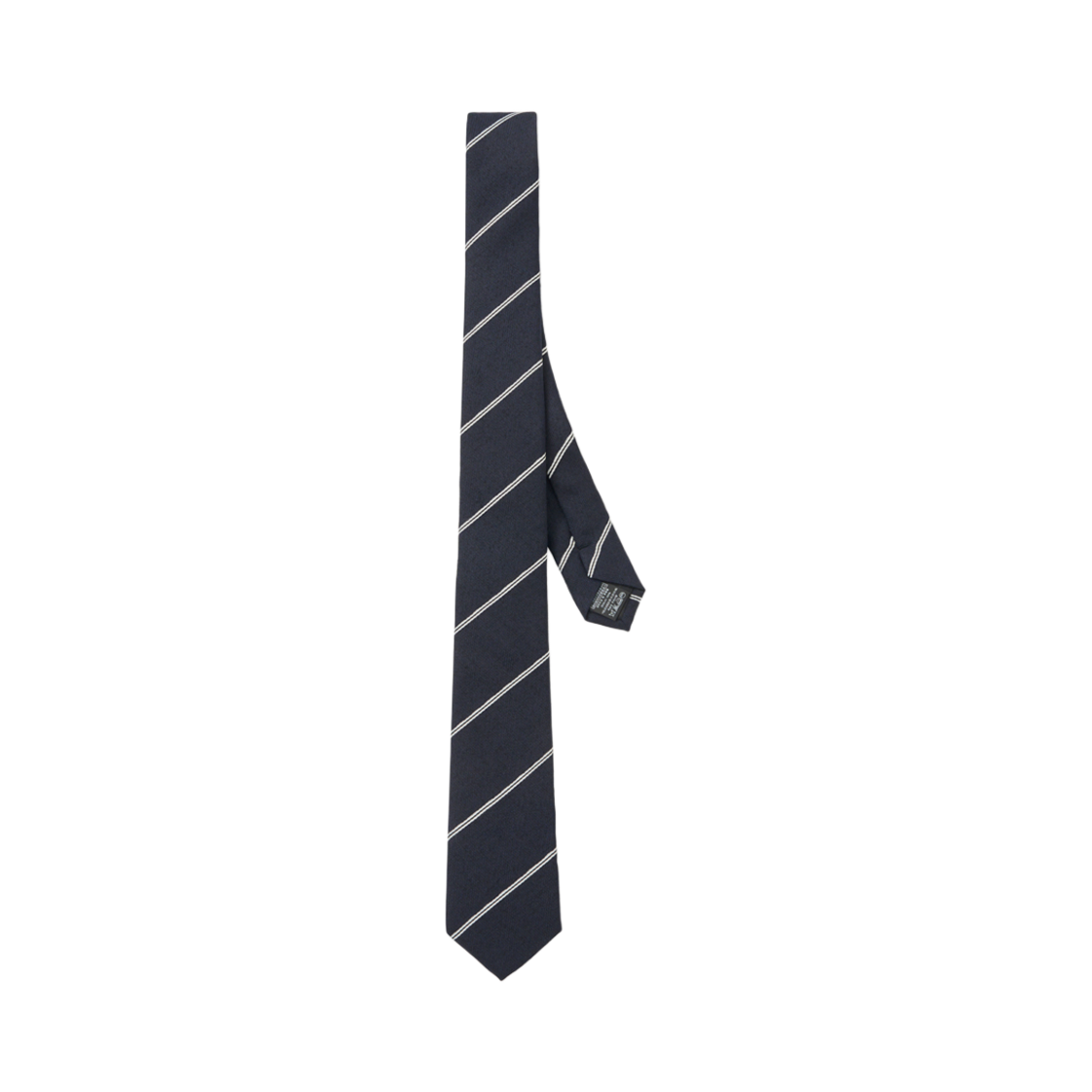 티엔지티 울블랜드 스트라이프 슬림 타이 네이비