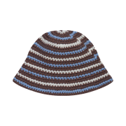 Allincomplete Wool Stripe Crochet Hat Brown