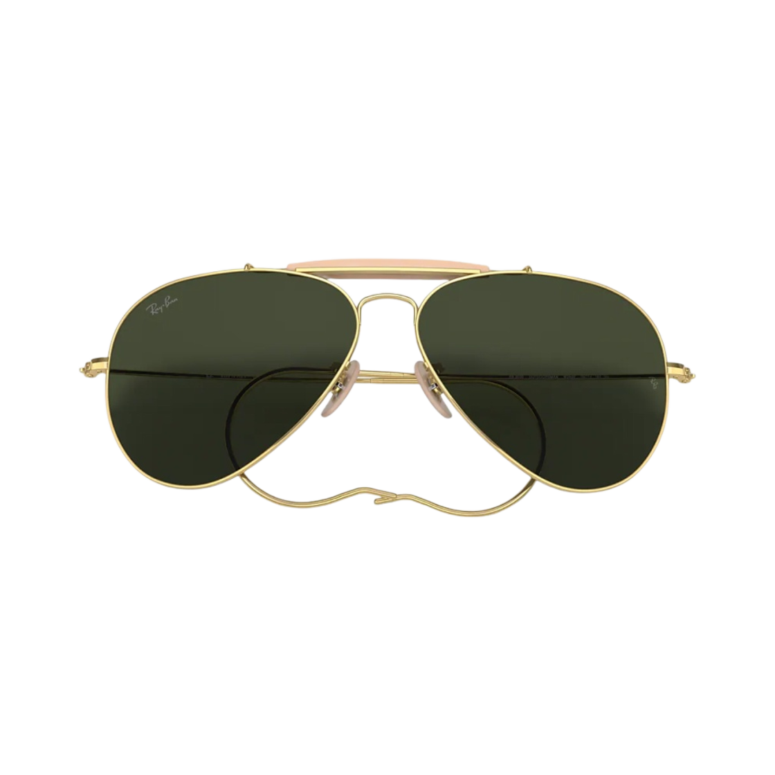 레이밴 아웃도어스맨 폴리쉬드 골드 프레임 그린 클래식 G-15 렌즈(Ray-Ban Outdoorsman Polished Gold Frame Green Classic G-15 Lenses) - 3