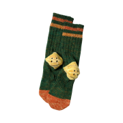 Kapital 60 Pieces Heather Ivy Rainbowy Happy Heel Hold Socks Green