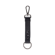 Diesel Keyring in Textured Leather Black